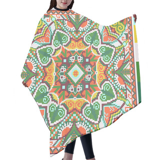 Personality  Geometric Square Pattern For Cross Stitch Ukrainian Traditional Hair Cutting Cape