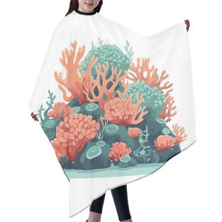 Personality  Colored Underwater Nature Coral Over White Hair Cutting Cape