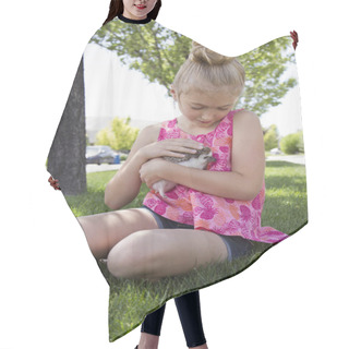 Personality  Young Girl Holding A Pet Hedgehog Outside Hair Cutting Cape
