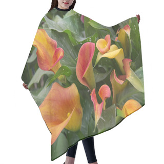 Personality  Orange Calla Lily With Many Leaves Hair Cutting Cape