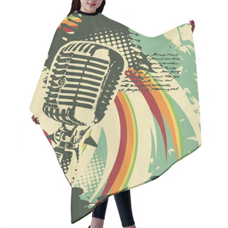 Personality  Abstract Grungy Vector Mic Hair Cutting Cape