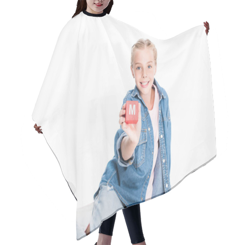 Personality  Child With Aphabet Block Hair Cutting Cape