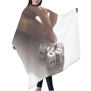Personality  Human Hand Ready To Roll The Dice In Very Dark Tone Hair Cutting Cape