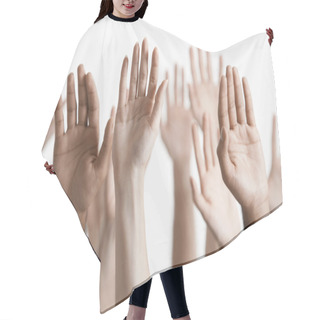 Personality  Men And Women Raising Hands Hair Cutting Cape