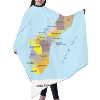 Personality  Guam Counties Emblem Map Hair Cutting Cape
