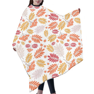 Personality  Seamless Autumn Pattern With Yellow, Red And Orange Leaves And Berries Hair Cutting Cape