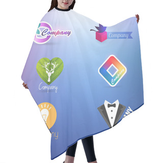 Personality  Illustration Of Set Of Symbol For Logo Designing Hair Cutting Cape