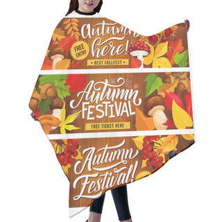 Personality  Autumn Harvest Festival Invitation Banner Design Hair Cutting Cape