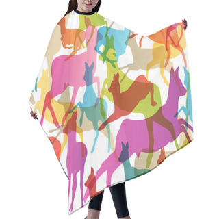 Personality  Doe Venison Deer Silhouettes In Abstract Animal Background Illus Hair Cutting Cape