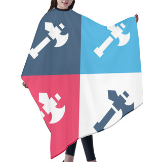 Personality  Axe Blue And Red Four Color Minimal Icon Set Hair Cutting Cape