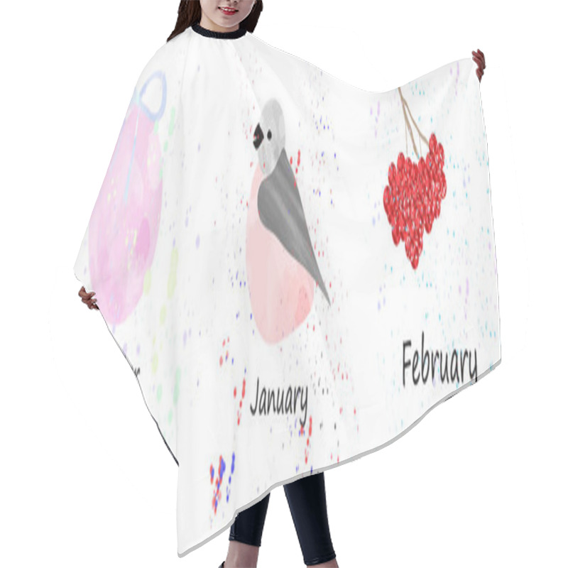 Personality  Watercolor Calendar For Winter Hair Cutting Cape