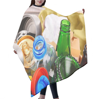Personality  Recyclable Garbage Consisting Of Glass, Plastic, Metal And Paper Hair Cutting Cape