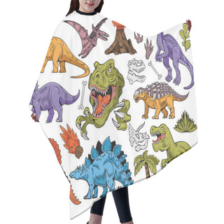 Personality  Set Collection Bundle Of Engraving Dinosaurs Hair Cutting Cape