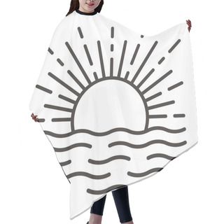 Personality  Sun And Sea Waves Icon Hair Cutting Cape