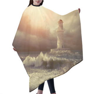 Personality  Lighthouse On The Sea Under Sky Hair Cutting Cape