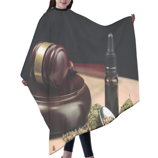 Personality  Cannabis And Judges Gavel Hair Cutting Cape