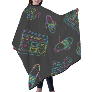 Personality  Hip Hop Music Seamless Pattern Hair Cutting Cape