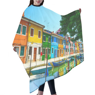Personality  Venice Landmark, Burano Island Canal, Colorful Houses And Boats, Hair Cutting Cape