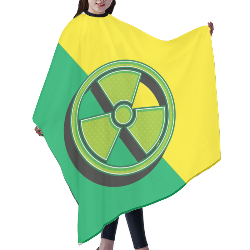 Personality  Alert Sign Green And Yellow Modern 3d Vector Icon Logo Hair Cutting Cape