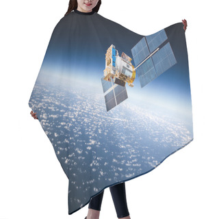Personality  Space Satellite Over The Planet Earth Hair Cutting Cape