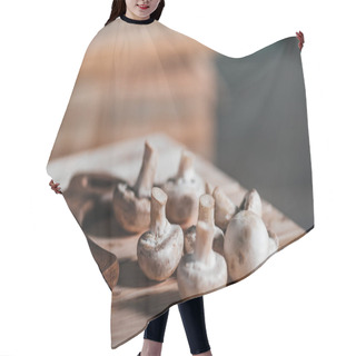 Personality  Mushrooms Laying On Wooden Table Hair Cutting Cape