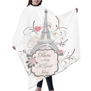 Personality  Eiffel Tower, Romantic Background Hair Cutting Cape
