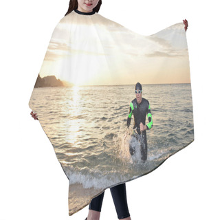 Personality  Young Athlete Triathlon In Front Of A Sunrise  Hair Cutting Cape