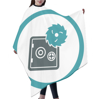 Personality  Hacking Theft Flat Soft Blue Colors Rounded Vector Icon Hair Cutting Cape
