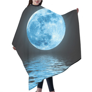 Personality  Full Blue Moon Over Water With Reflections Hair Cutting Cape