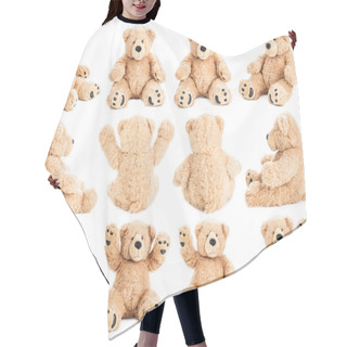 Personality  Teddy Bear In Different Positions Hair Cutting Cape