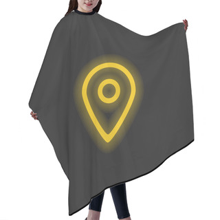 Personality  Big Map Placeholder Outlined Symbol Of Interface Yellow Glowing Neon Icon Hair Cutting Cape