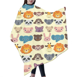 Personality  Seamless Animal Face Pattern Hair Cutting Cape