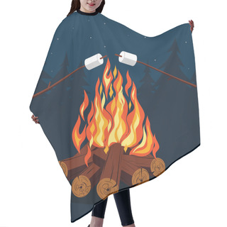 Personality  Bonfire With Marshmallow Hair Cutting Cape