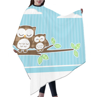 Personality  Owls On Branch Hair Cutting Cape