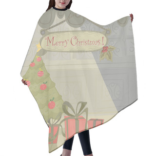 Personality  Vector Christmas Holiday Card Hair Cutting Cape