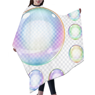 Personality  Set Of Multicolored Soap Bubbles Hair Cutting Cape