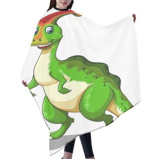 Personality  Green Dinosaur Looking Happy Hair Cutting Cape