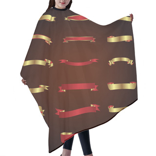 Personality  Gold And Red Ribbons Set Hair Cutting Cape