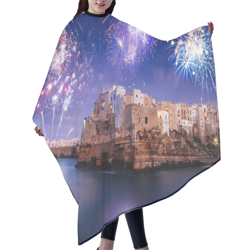 Personality  Fireworks Celebrations In Polignano A Mare, Italy. New Years Eve And Festival Concept. Hair Cutting Cape