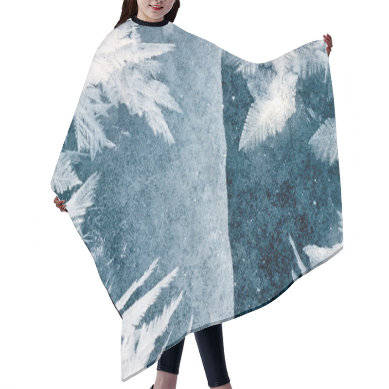 Personality  Cracked Ice Surface And Hoar-frost Ice Crystals Hair Cutting Cape