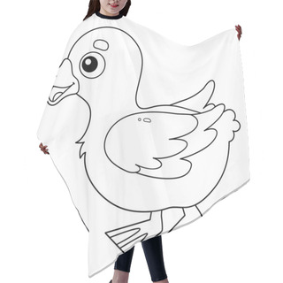 Personality  Coloring Page Outline Of Cartoon Duckling. Farm Animals. Coloring Book For Kids. Hair Cutting Cape