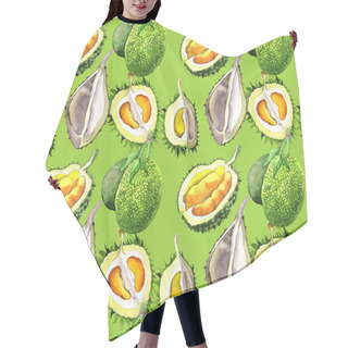 Personality  Exotic Durian Wild Fruit Pattern In A Watercolor Style. Hair Cutting Cape