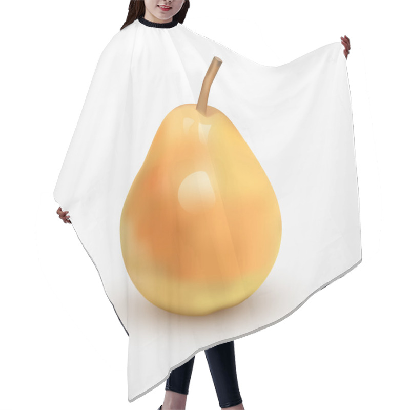 Personality  Vector Illustration Of Pear. Hair Cutting Cape