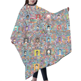 Personality  Set Of People Avatar Icons Hair Cutting Cape