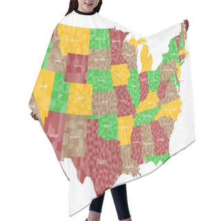 Personality  Map Of The United States Of America Hair Cutting Cape