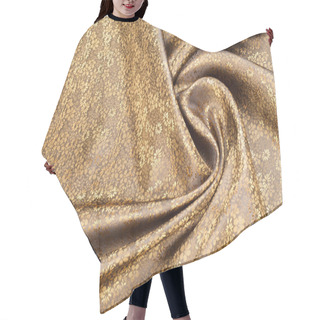 Personality  Silk Fabric Texture, Color Light Goldenrod Yellow, With Small Fl Hair Cutting Cape