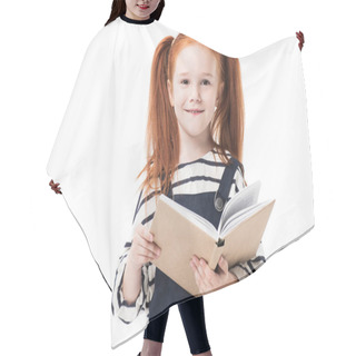 Personality  Schoolgirl Holding Book Hair Cutting Cape