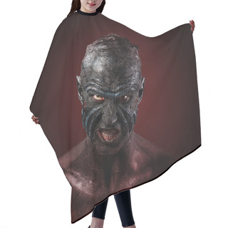 Personality  Man In Monster Makeup Hair Cutting Cape