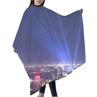 Personality  Huge Spotlight Rays Over The Night Panorama Of Los Angeles City Hair Cutting Cape