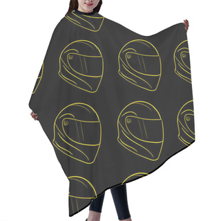 Personality  Seamless Yellow Contours Of Helmets Hair Cutting Cape
